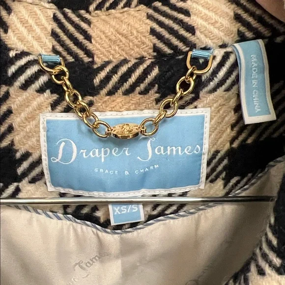 Draper James Plaid Cape with Gold Chain Accent - Picture 2 of 5